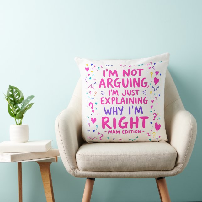 Coussin Je n’avance pas, j’ai raison | Fête des mères amus (Chaise)