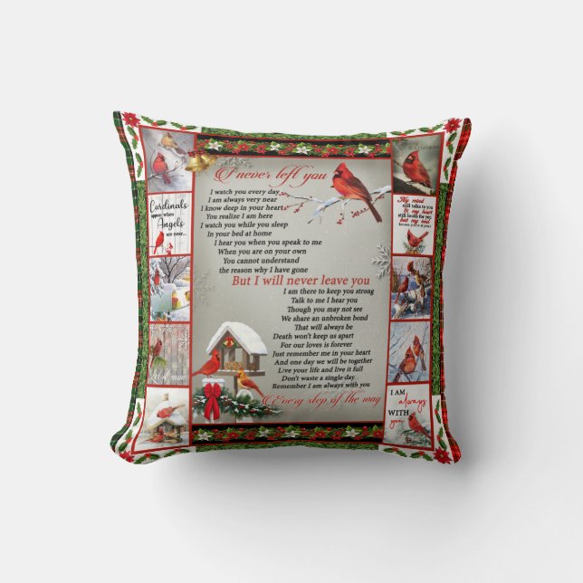 Coussin Je Ne T'Ai Jamais Laissé, Couverture Cardinale De  (Recto)