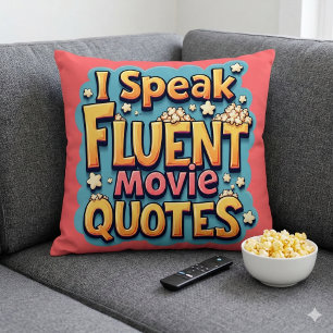 Coussin Je Parle Citations De Film Fluent Retro Pop Art