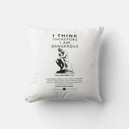 Coussin Je pense donc que je suis dangereux