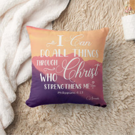 Coussin Je peux faire tout ce que la Bible chrétienne jett