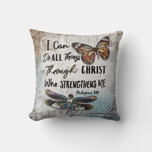 Coussin Je Peux Faire Tout Par Christ (Recto)