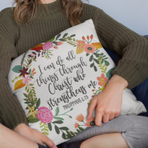 Coussin Je peux tout faire par le Christ, les Philippiens