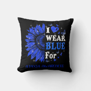 Coussin Je porte Blue Twinkle Heart Sunflower Ataxia Award