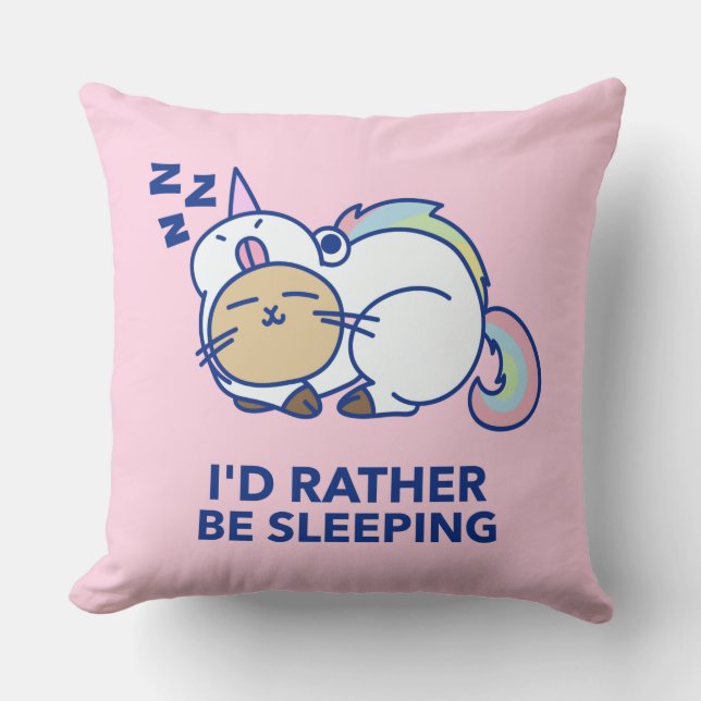 Coussin Je Préférerais Dormir Du Caticorn (Recto)