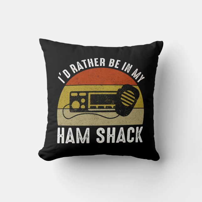 Coussin Je Préférerais Être Dans Ma Cabane À Jambon (Recto)