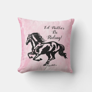 Coussin Je Préférerais Faire De L'Équitation, Cheval Jeter