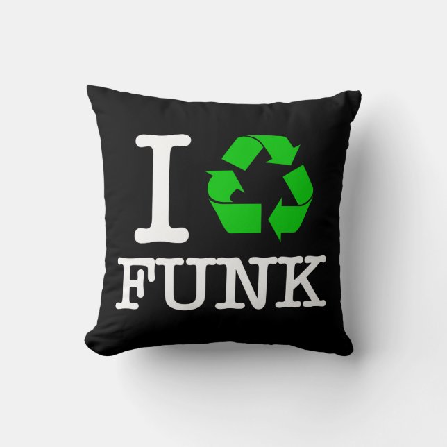Coussin Je recycle funk (Recto)