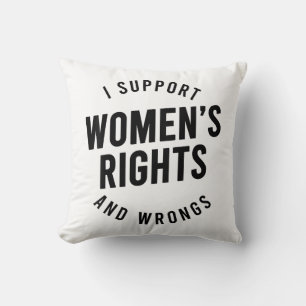 Coussin Je soutiens les droits et les erreurs des femmes