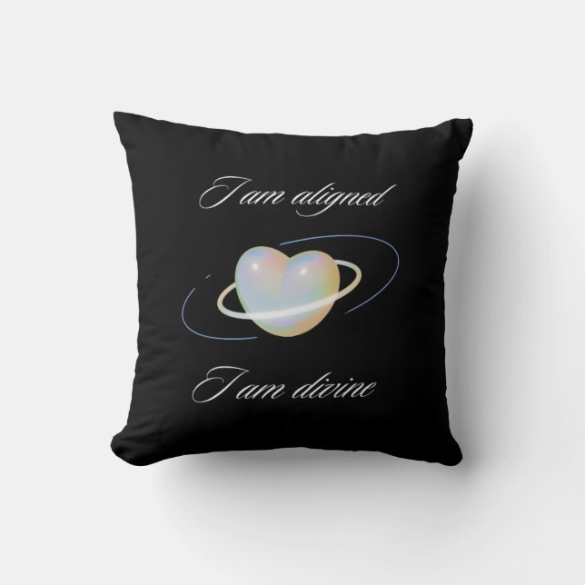 Coussin Je suis aligné esthétique (Recto)