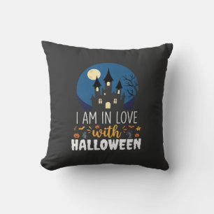 Coussin Je suis amoureux du château hanté d'Halloween_1