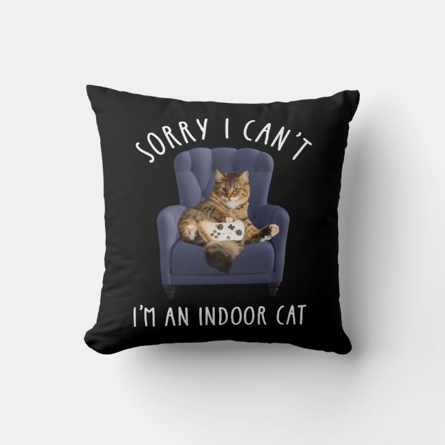 Coussin Je suis désolé de ne pas pouvoir - Je suis un chat (Recto)