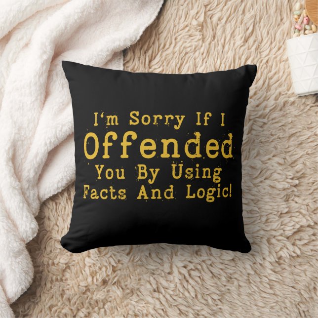 Coussin Je suis désolé si je vous ai offensé en utilisant  (Couverture)
