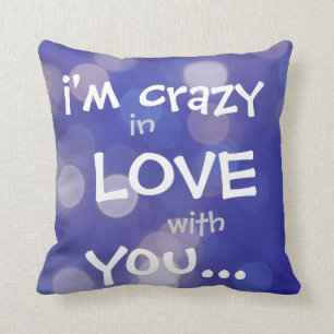 Coussin je suis FOU dans l'AMOUR avec VOUS, les lumières