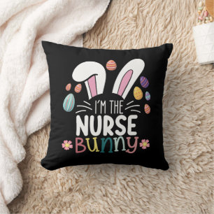 Coussin Je suis la lapine infirmière de Pâques