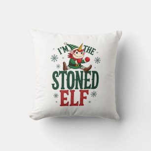 Coussin Je suis l'elfe défoncé Noël vintage licorne dabbin