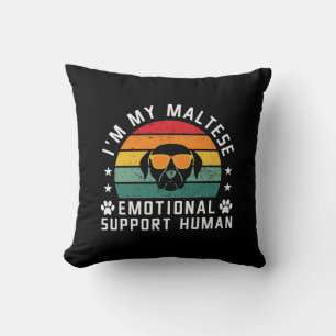 Coussin Je suis mon chien maltais soutien émotionnel humai