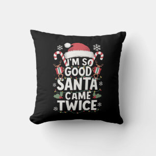 Coussin Je suis si gentil, le Père Noël est venu deux fois