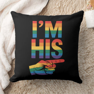 Coussin Je suis son couple gay assorti à la fierté LGBTQ