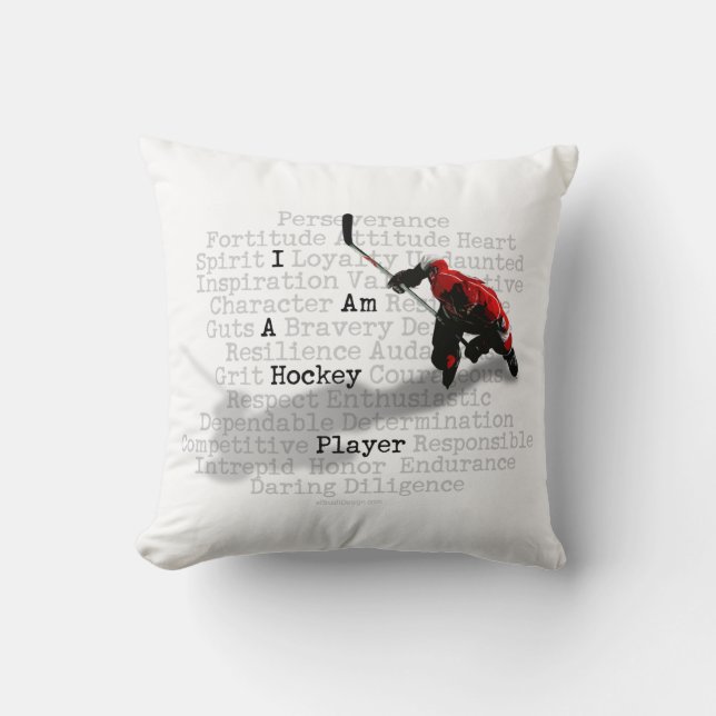 Coussin Je Suis Un Joueur De Hockey (Recto)