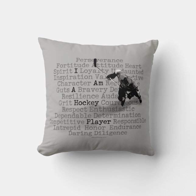 Coussin Je suis un joueur de hockey (Recto)