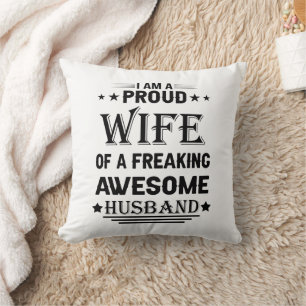 Coussin Je suis une épouse fière d'un mari absolument géni