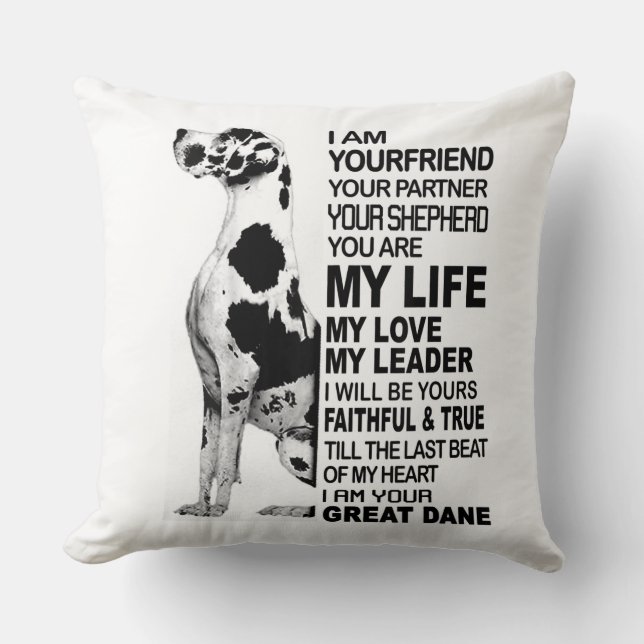 Coussin Je suis votre ami votre partenaire votre chien Gre (Recto)