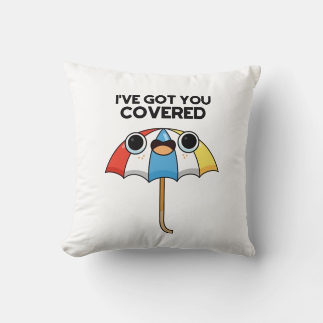 Coussin Je t'ai couvert un jeu de parapluies amusant (Recto)