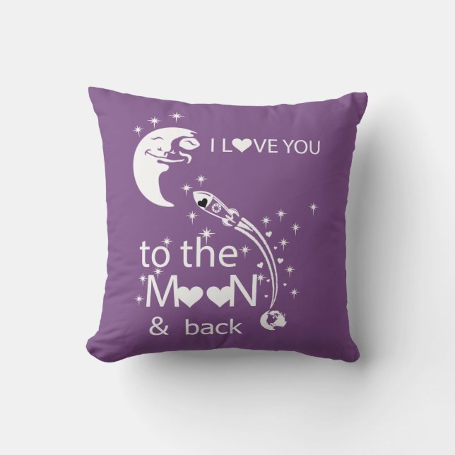 Coussin Je t'aime à la lune et au retour (Recto)