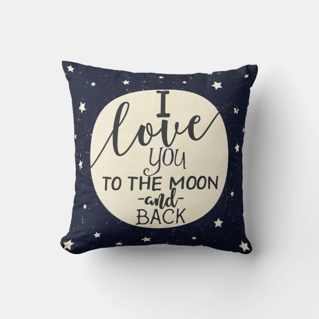 Coussin Je t'aime à la lune et au retour (Recto)