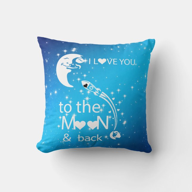 Coussin Je t'aime à la lune et au retour (Recto)