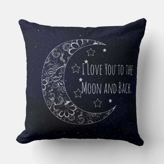 Coussin Je t'aime à la lune et au retour (Recto)