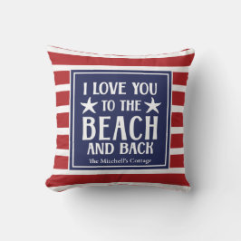 Coussin Je T'Aime À La Plage Et Au Retour Bateau Nautique