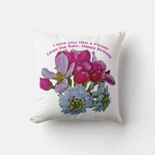 Coussin Je t'aime comme une fleur (Recto)