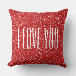 Coussin Je t'aime Faux Parties scintillant ou ton propre t