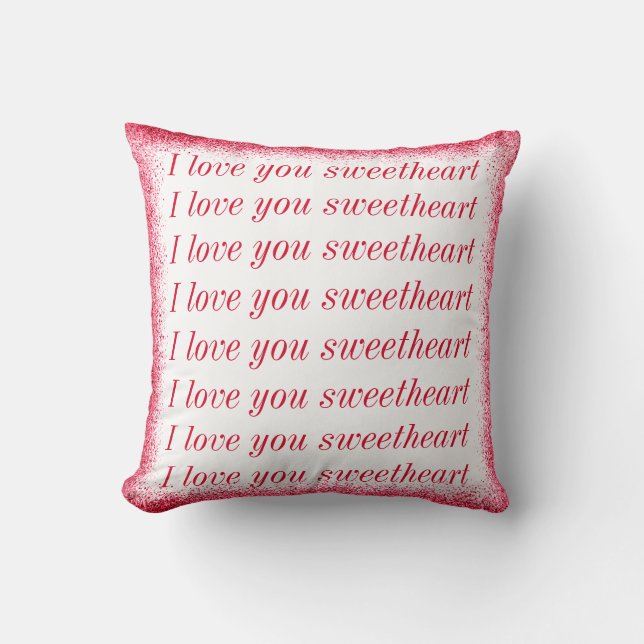Coussin Je T'Aime Garder Simple Moderne Valentines Jour (Recto)