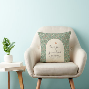 Coussin Je t'aime grand-mère Vert sauge Fête des mères