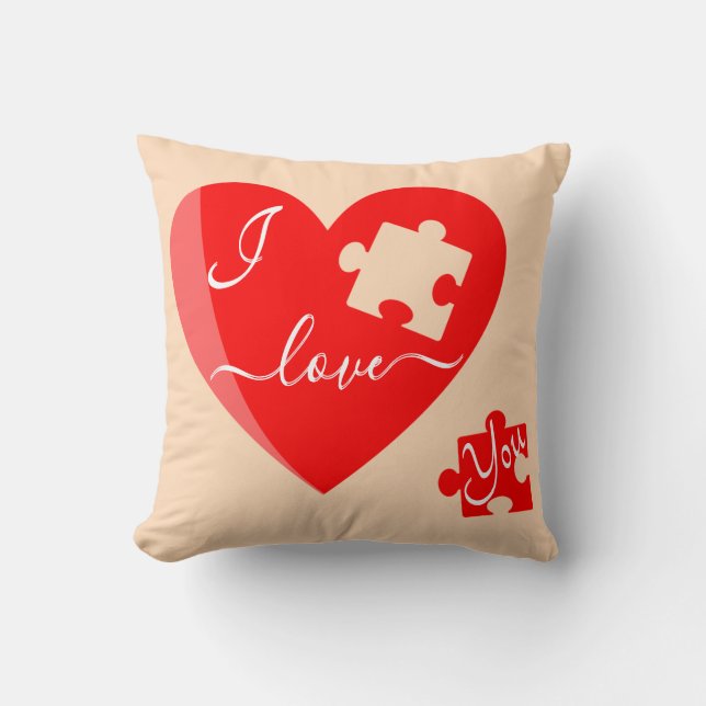 Coussin Je T'Aime Jeter L'Oreiller (Recto)