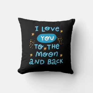 Coussin Je t'aime jusqu'à la lune et retour Style authenti
