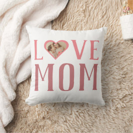 Coussin Je t'aime maman | Cute 1 Photo Joyeuse Fête des mè