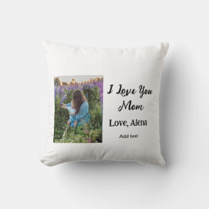Coussin Je t'aime mère jour élégant ajouter photo texte