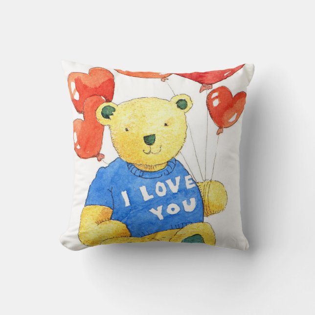 Coussin Je t'aime ours - ballon 2011 (Recto)