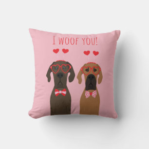 Coussin Je Te Dire Valentines Day de grands chiens