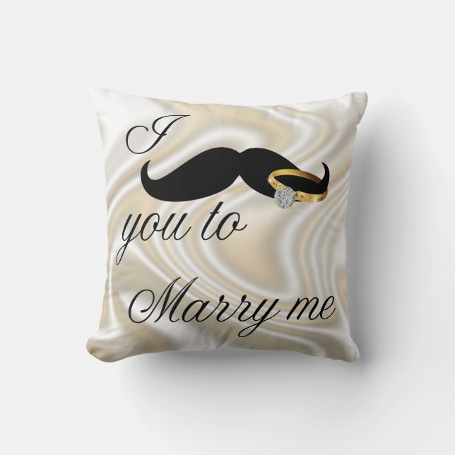 Coussin Je te moustache - pour m'épouser (Recto)