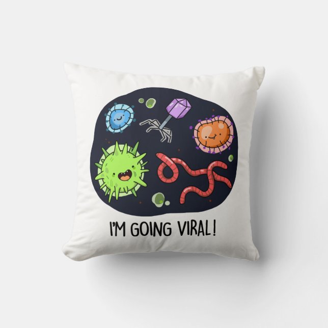 Coussin Je vais Viral Funny Virus Pun (Recto)