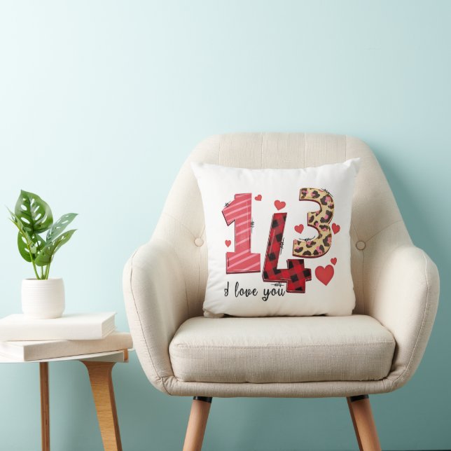 Coussin Je vous aime Valentines personnalisées (Chaise)