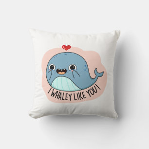 Coussin Je Whaley Vous Aime Drôle Baleine Pun