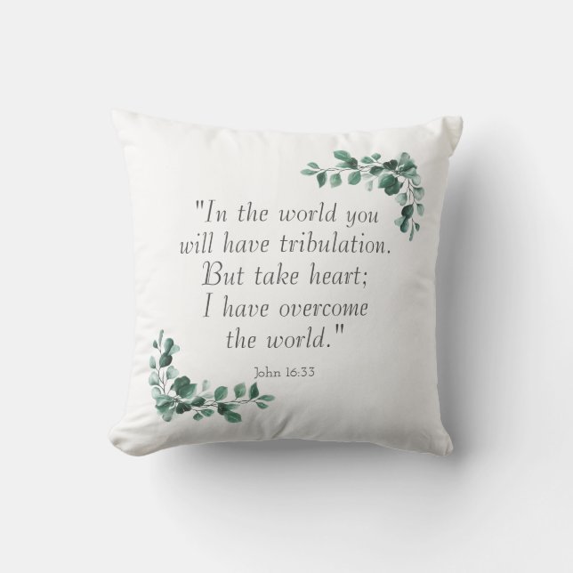 Coussin Jean 16:33 Versets de la Bible pour vous encourage (Recto)