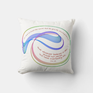 Coussin Jean 3:16 Car Dieu si aimé arc-en-ciel Fractal bla