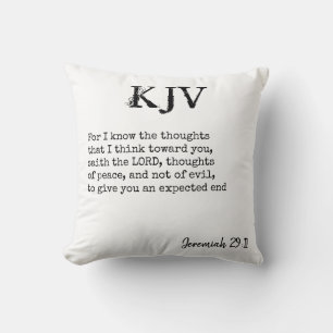 Coussin Jérémie 29:11 Citation Bible KJV - Peut Être Custo